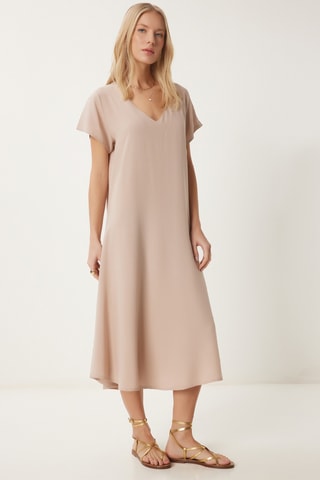 Vestido midi - Nude