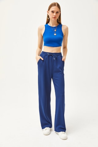 Calças palazzo - Azul