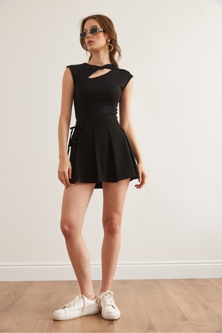 Saia estilo patinadora - Preto