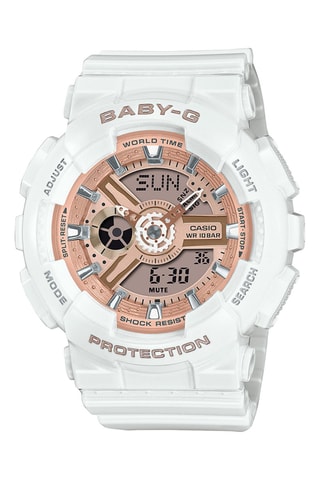 Reloj digital de cuarzo de resina Baby-G - Cronómetro - Blanco