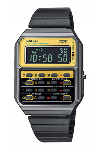 Reloj digital de cuarzo de acero - Negro