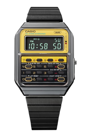 Reloj digital de cuarzo de acero - Negro