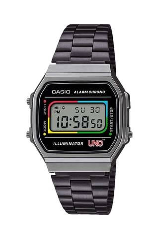 Reloj de cuarzo de acero - Cronómetro - Negro y gris