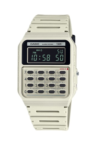 Reloj digital de resina - Cronómetro y calculadora - Beige y negro