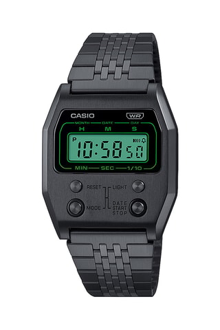 Reloj digital de cuarzo de acero - Cronómetro - Negro
