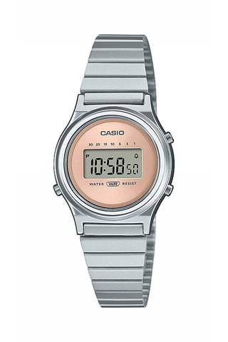 Reloj digital de cuarzo de acero - Cronómetro - Plateado