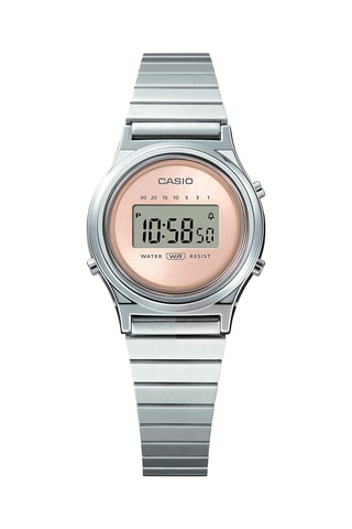 Reloj digital de cuarzo de acero - Cronómetro - Plateado