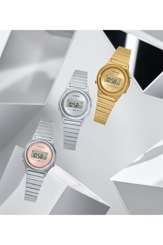 Reloj digital de cuarzo de acero - Cronómetro - Dorado