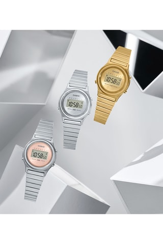 Reloj digital de cuarzo de acero - Cronómetro - Dorado