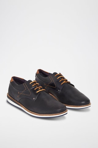 Derbys en cuir Flavien - Bleu marine