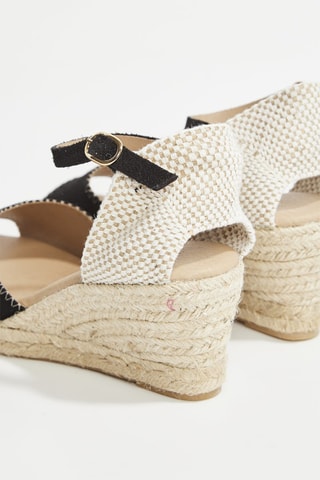 Espadrilles compensées en croûte de cuir Jaen - Blanc