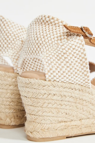Espadrilles compensées en croûte de cuir Jaen - Camel