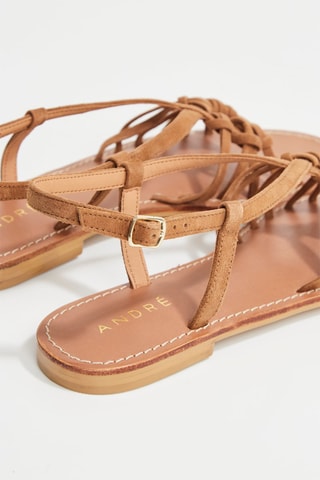 Sandales à talons en cuir de chèvre Lorena 6 - Camel