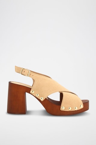 Sandales à talons en croûte de nubuck Sydney - Taupe