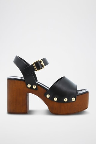 Sandales à talons en cuir Brida - Noir