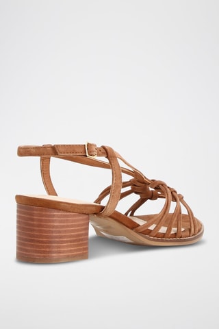 Sandales à talons en cuir Edna - Camel