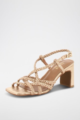 Sandales à talons en cuir Paloma - Doré