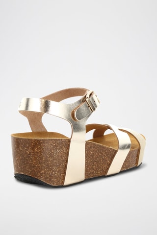 Sandales compensées en cuir Gioia - Doré