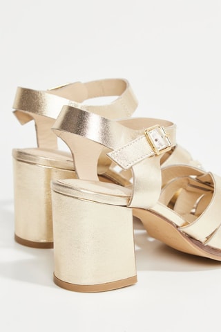 Sandales à talons en cuir de chèvre Lili - Doré