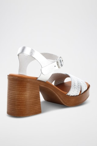 Sandales à talons en cuir Kelia - Argenté