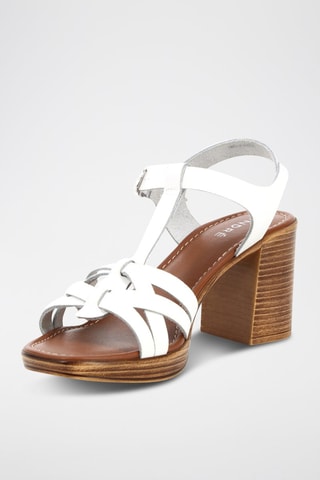 Sandales à talons en cuir Ambre - Blanc