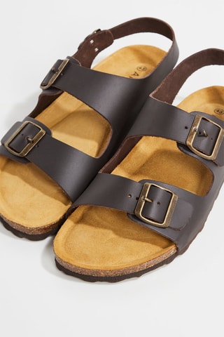 Sandales en cuir Flassan - Marron foncé
