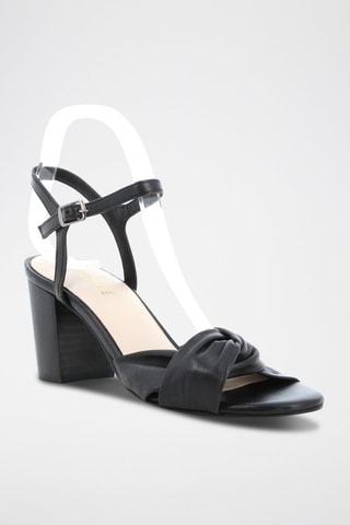 Sandales à talons en cuir de chèvre Lizabo - Noir