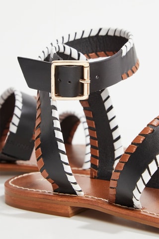 Sandales en cuir de chèvre Sonya - Noir