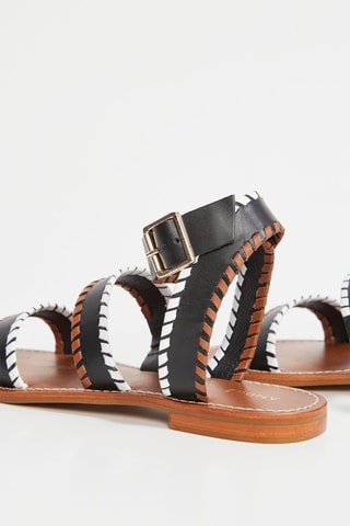 Sandales en cuir de chèvre Sonya - Noir