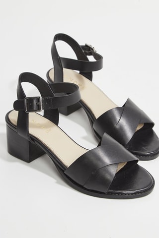 Sandales à talons en cuir de chèvre Rayonata - Noir