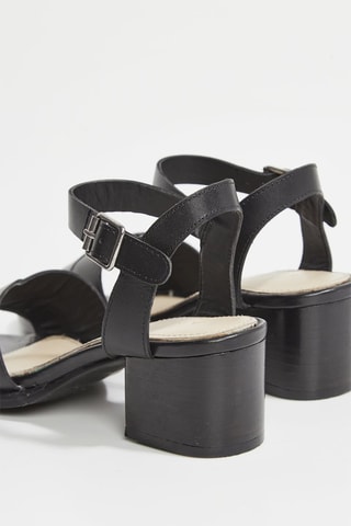 Sandales à talons en cuir de chèvre Rayonata - Noir