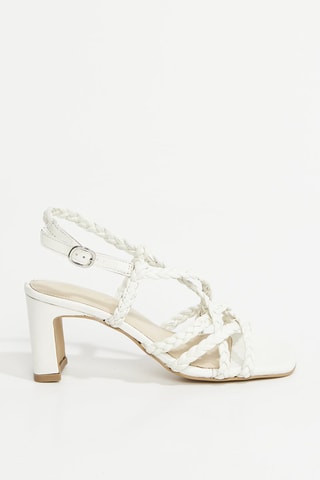 Sandales à talons en cuir de chèvre Paloma - Ecru