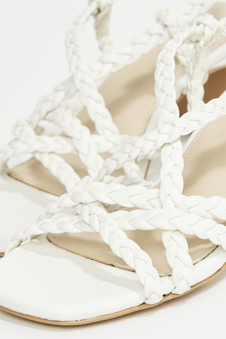 Sandales à talons en cuir de chèvre Paloma - Ecru