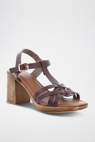 Sandales à talons en cuir Ambre - Marron