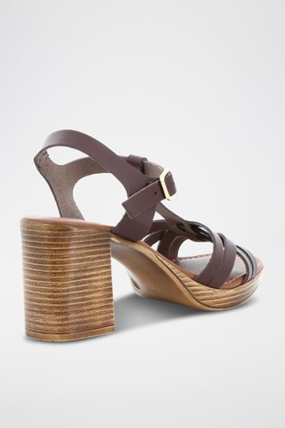 Sandales à talons en cuir Ambre - Marron