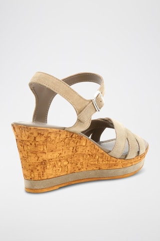 Sandales compensées en nubuck Alessa - Beige