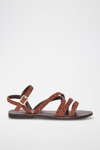 Sandales en cuir de mouton nubuck Delta - Marron