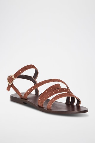 Sandales en cuir de mouton nubuck Delta - Marron