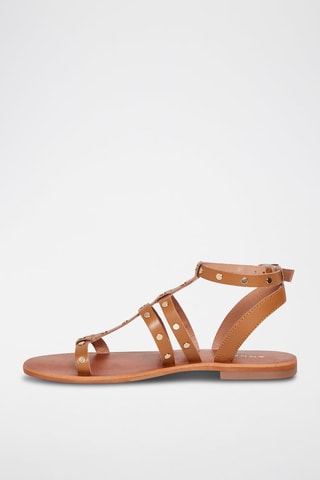 Sandales en cuir de chèvre Capucine - Camel