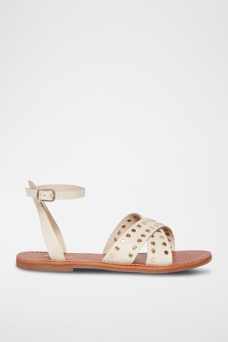 Sandales en cuir de chèvre Elvire - Ecru