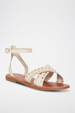 Sandales en cuir de chèvre Elvire - Ecru