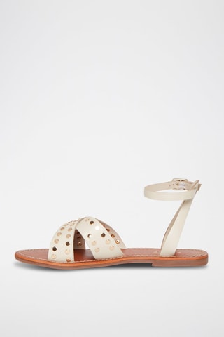 Sandales en cuir de chèvre Elvire - Ecru