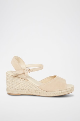Sandales compensées en nubuck Nausica - Beige