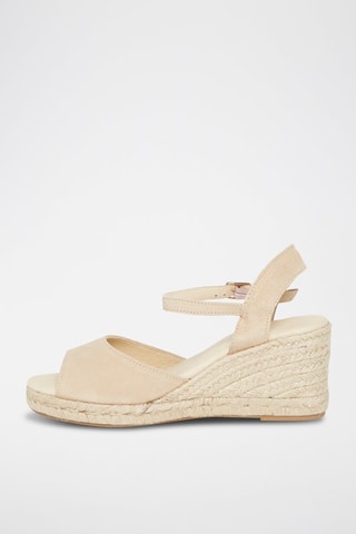 Sandales compensées en nubuck Nausica - Beige