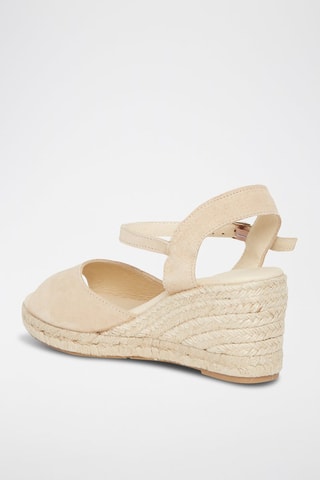 Sandales compensées en nubuck Nausica - Beige