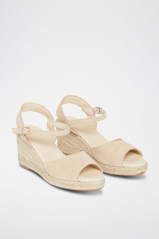 Sandales compensées en nubuck Nausica - Beige