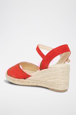 Sandales compensées en nubuck Nausica - Rouge