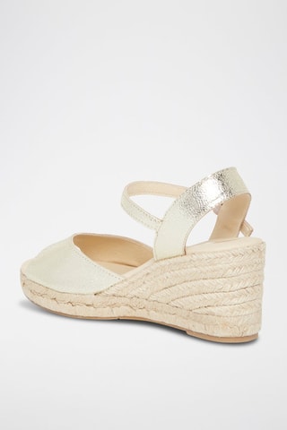 Sandales compensées en cuir Nausica - Doré