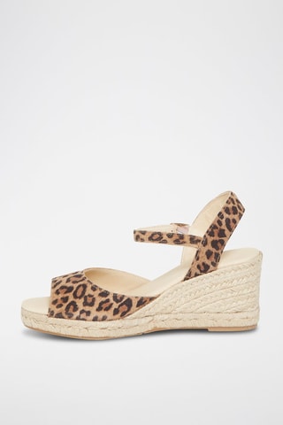 Sandales compensées en nubuck Nausica - Marron