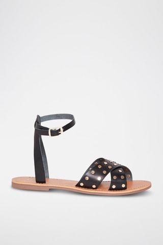 Sandales en cuir de chèvre Elvire - Noir